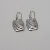 B2056 Silver barrel-design earrings