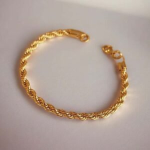 Traditional Gold Colour/Stainless Steel Rope Bracelet